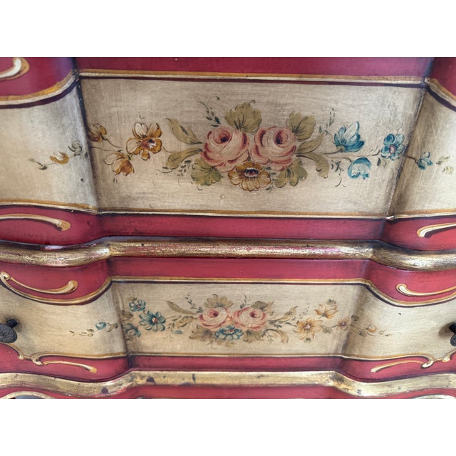 Italian Hand Painted Venetian Style Secretary Desk For Sale - Image 4 of 18