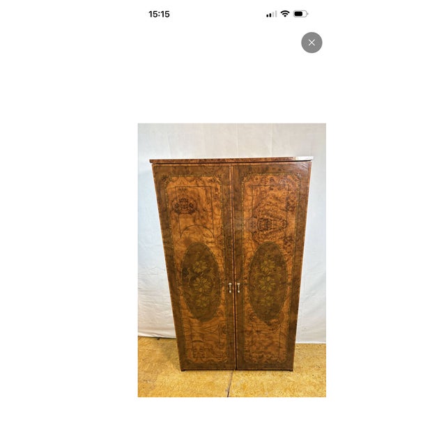 Glass Vintage Italian Hollywood Regency Walnut-Effect Dressing Table, 1980s For Sale - Image 7 of 8