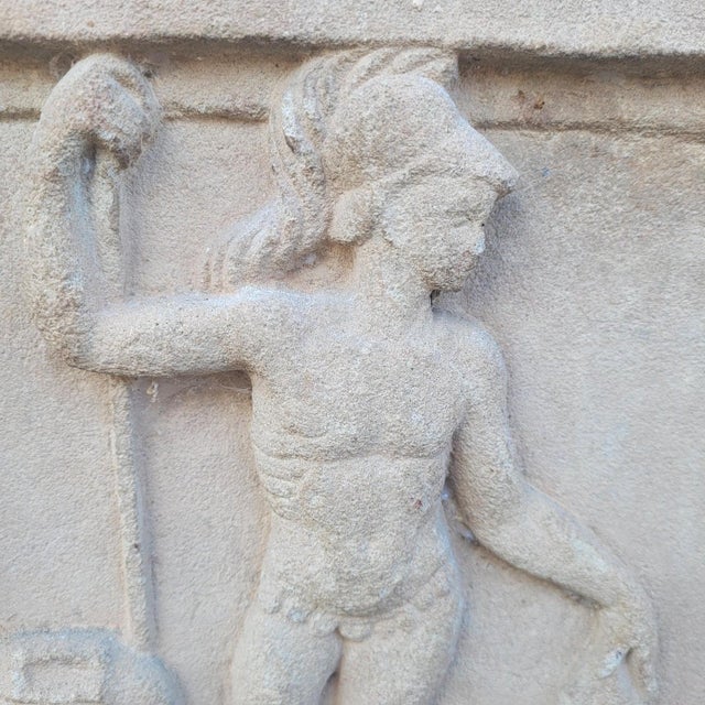 Antique Bas-Relief in Sculpted Stone, 1800s For Sale - Image 4 of 15