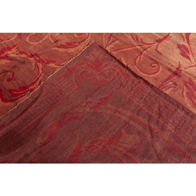 Red Antique French Savonnerie Rug For Sale - Image 8 of 9