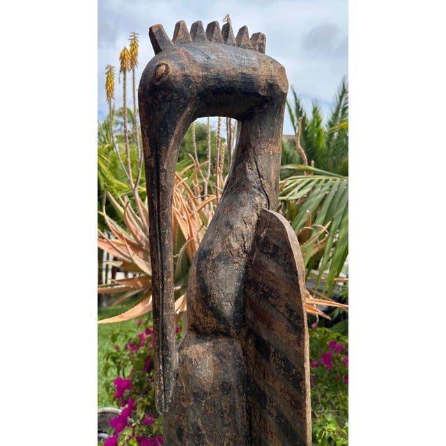 Antique Senufo Hornbill Sculpture (Porpianong), Côte D’Ivoire – 40” Tall For Sale - Image 13 of 18