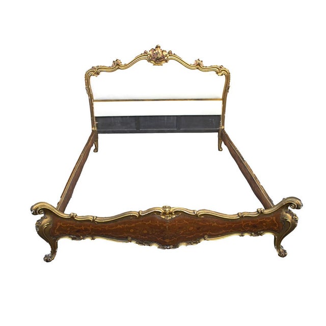 Rococo Headboard with Bed Frame and Footboard, 1950s For Sale - Image 13 of 15