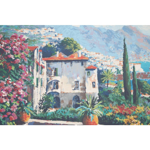 1980's Kerry Hallam Amalfi Coast Mediterranean Limited Edition Signed Serigraph For Sale - Image 14 of 18