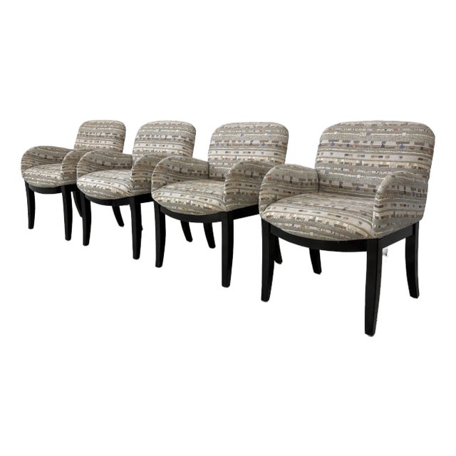 Set of 4 Milo Baughman Arm Dining Chairs For Sale