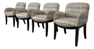Set of 4 Milo Baughman Arm Dining Chairs