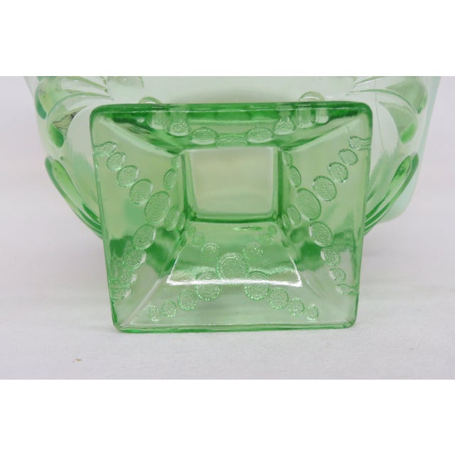 Jefferson Glass Beaded Fan Style Green Opalescent Candy Dish Compote Bowl 4567b For Sale - Image 9 of 18