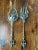 Vintage Grazzini Made in Italy Ornate Serving Utensils Spoon and Fork Set Silverplated Spoon: 10" length, 2 5/8" depth and...