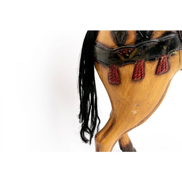 Early 20th Century Vintage Painted Carousel Horse on Metal Support Stand For Sale - Image 5 of 13