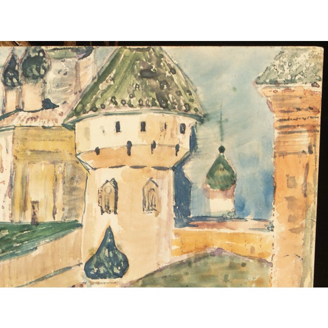Early 20th Century C. 1920-1950s Antique or Vintage Watercolor in the Style of Nicholas Roerich For Sale - Image 5 of 11