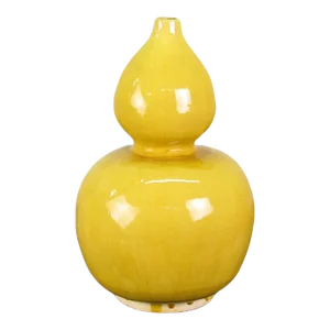 Yellow Bottle Gourd Shape Vase