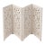 Vintage Hand-Carved Solid Wood Folding Screen For Sale
