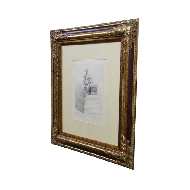 French Early 20th Century Eugene Abot Paul Dubois La Charité Charity Breast Feeding Aquatint Etching 27" Reproduction For Sale - Image 3 of 10