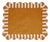 Misette Jardin Embroidered Single-Sided Linen Scalloped Stripe Placemats in Amber, Set of 4 For Sale
