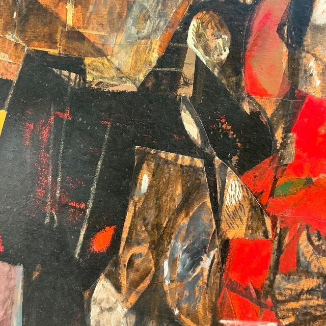 Vintage Boho Abstract Figurative Oil Painting on Canvas For Sale In West Palm - Image 6 of 9