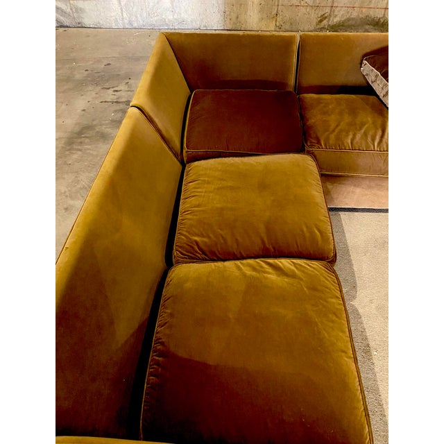 Mid 20th Century 1970s Maurice Villency Velour Sectional For Sale - Image 5 of 14