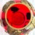 1970s Fifth Ave Crystal Ltd. Red Tealight Candle Potpourri Bowl Vase With Gold Leaves For Sale In Nashville - Image 6 of 12
