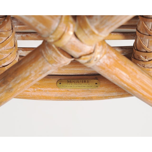 Olive Set of Eight McGuire Organic Barley Twisted Rattan Dining Chairs For Sale - Image 8 of 18