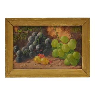 1900s Attributed to J O Rattenbury Oil on Board Still Life of Fruit For Sale