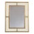 Port 68 Bedford Wall Mirror in Sand Ostrich Fabric/Gold *In Box* For Sale