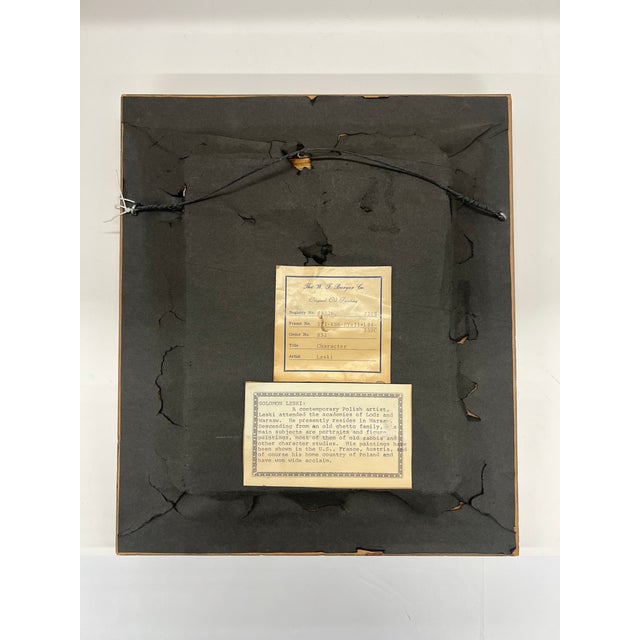 Portraiture 1960s Framed Oil on Canvas "Old Man With Barrel" by Artist Soloman Leski For Sale - Image 3 of 7