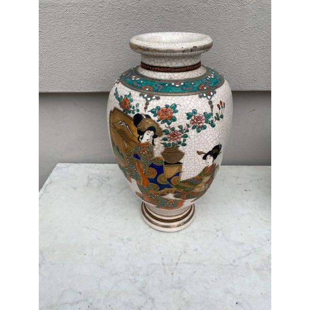 Satsuma Large Japanese Vase Satsuma Circa 1930 For Sale - Image 4 of 7