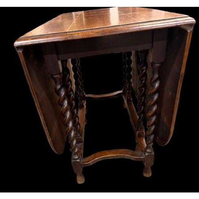 Vintage Extendable Table with Twist Rope Legs, 1920s For Sale - Image 4 of 17