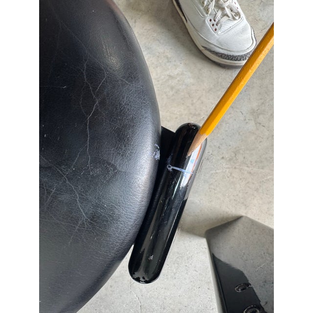 1980’s Italian Vico Magistretti– Style Black Lacquer Dining Chairs – Set of 8 For Sale - Image 12 of 12