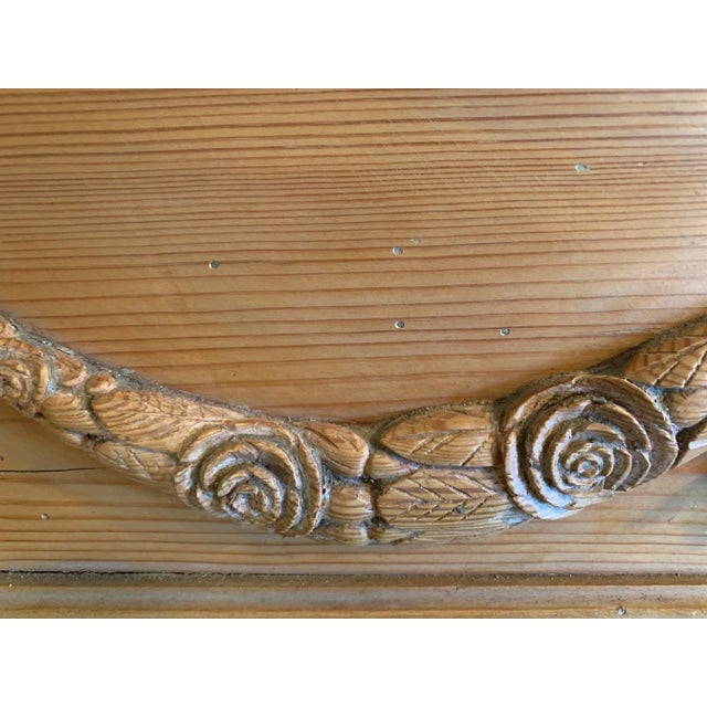 Antique French Hand Carved Oak Trumeau Mirror For Sale - Image 4 of 12