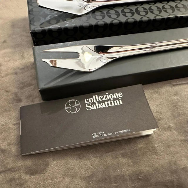 Contemporary 1990s Set of Two Minimalist Silverware Designed by Lino Sabattini For Sale - Image 3 of 10