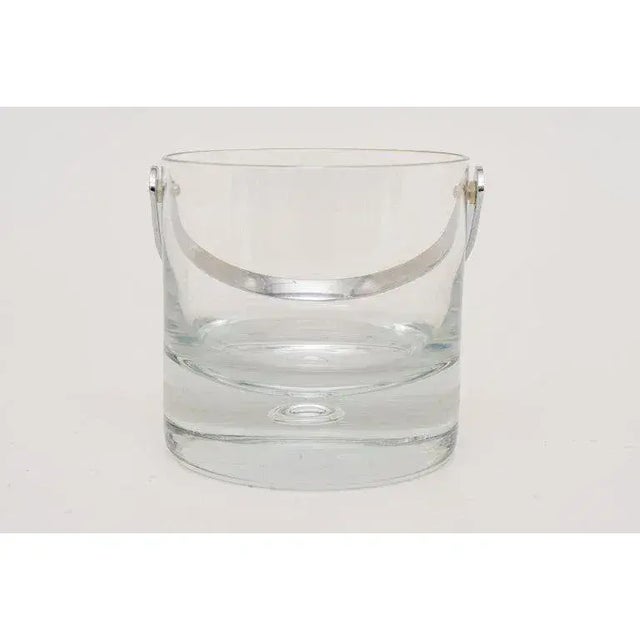 1970s Personal 5" Ice Bucket and Tongs 1970s Italian Crystal and Chrome For Sale - Image 5 of 13