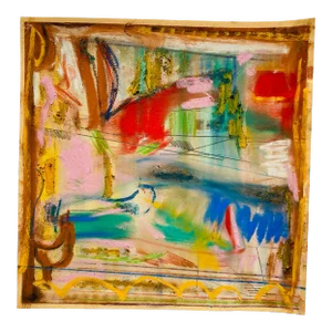 Contemporary Abstract Composition Pastel Drawing