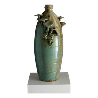 Organic Modern Glazed Ceramic Mushroom Vase by John Rezner, 1995 For Sale
