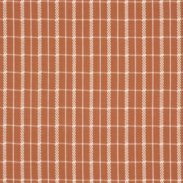 Contemporary Schumacher Boyd Check Fabric In Spice For Sale - Image 3 of 4