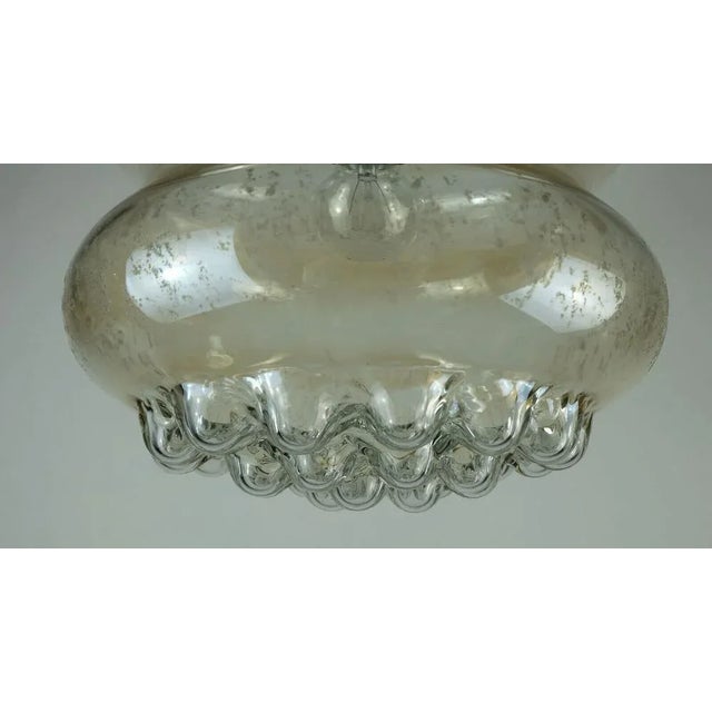 Mid-Century Pendant Light Bubble in Amber Glass and Brass, 1960s For Sale - Image 6 of 11