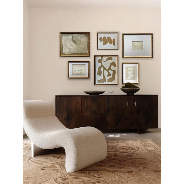 Contemporary abstract painting on canvas. Framed in a gold locally made frame Unframed painting: 16" x 20" Framed...