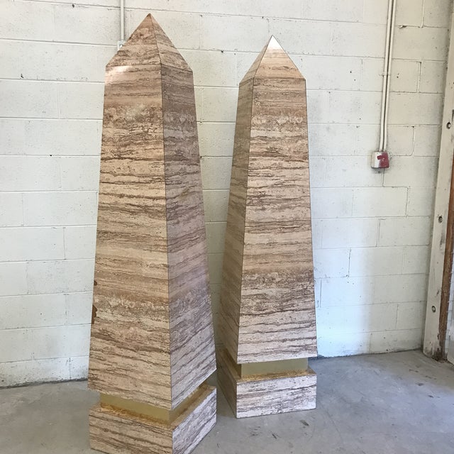 Monumental Faux Travertine Laminate Obelisks A Pair Chairish