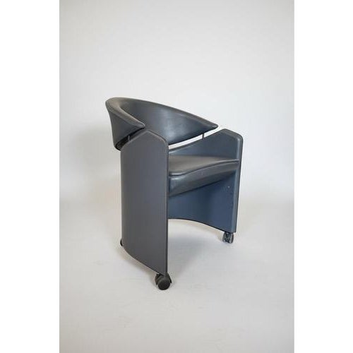 Italian Leather Armchair on Casters by Matteo Grassi, 1990s For Sale - Image 12 of 12