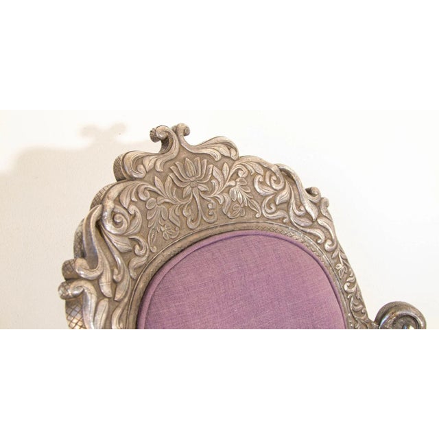 Wood Antique Anglo-Indian Silver-Clad Repoussé Throne Armchair, India, Circa 1890 For Sale - Image 7 of 12