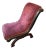Antique Nursing Slipper Chair in Clarence House Velvet For Sale