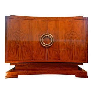 Curved Cabinet Aphelion in Matched Figured Flame Olivewood For Sale