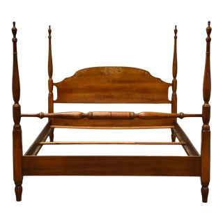 Hitchcock Solid Maple Stenciled Full Bed For Sale