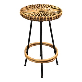 Mid-Century Dutch Rattan Bamboo Bar Stools by Dirk Van Sliedrecht for Rohé Noordwolde, 1950s For Sale