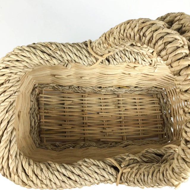 Wood Vintage Rustic Heavy Duty Farmers Basket For Sale - Image 7 of 13