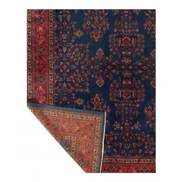 Traditional 1960s Navy Blue Antique Turkish Tabriz Rug For Sale - Image 3 of 4