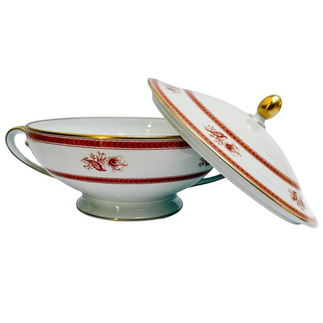 Antique Hutschenreuther Bavaria Dinner Service for 8 Rust Floral & Encrusted Gold – 28-Piece Set For Sale - Image 13 of 16