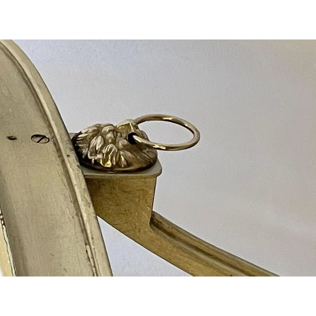 Silver Hollywood Regency Style Mirrored Gueridon, Center Table, Silver Gilt, Lion Heads For Sale - Image 8 of 13