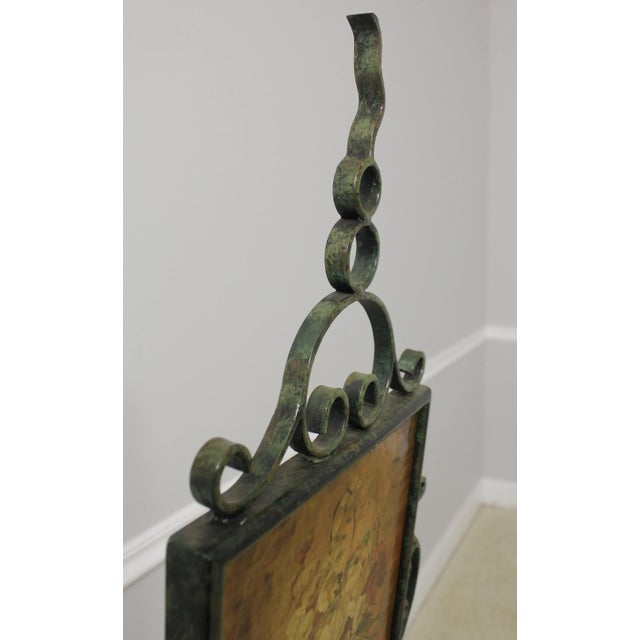 Paint Decorated Iron Base Fire Screen For Sale - Image 4 of 7