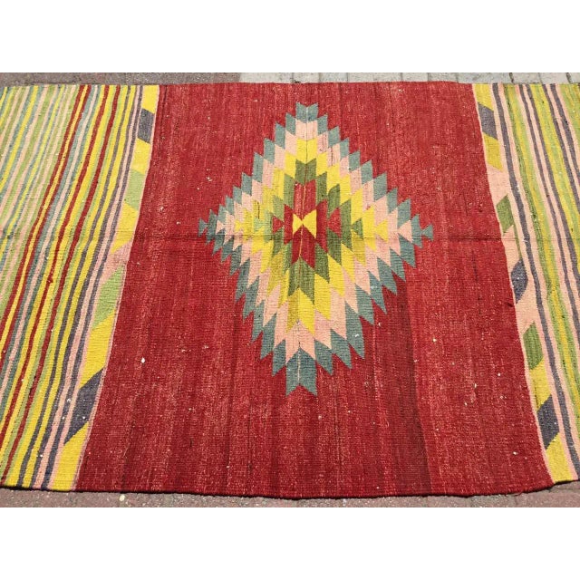 Vintage Turkish Kilim Rug - 57" X 94" For Sale - Image 4 of 13