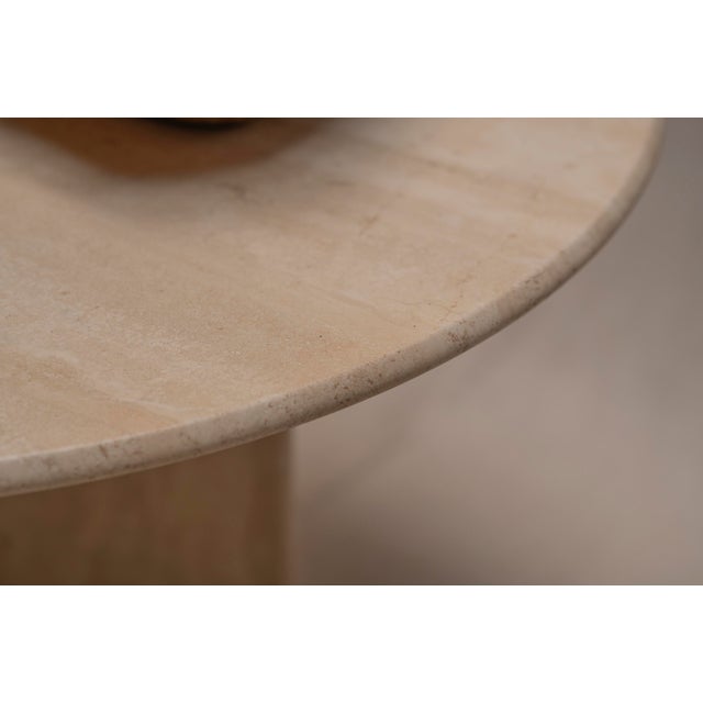 Stone Round Travertine Side Table, Italy, 1970s For Sale - Image 7 of 15