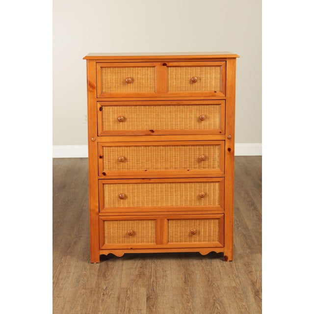 Stanley Furniture Pine and Wicker Chest of Drawers For Sale - Image 13 of 18